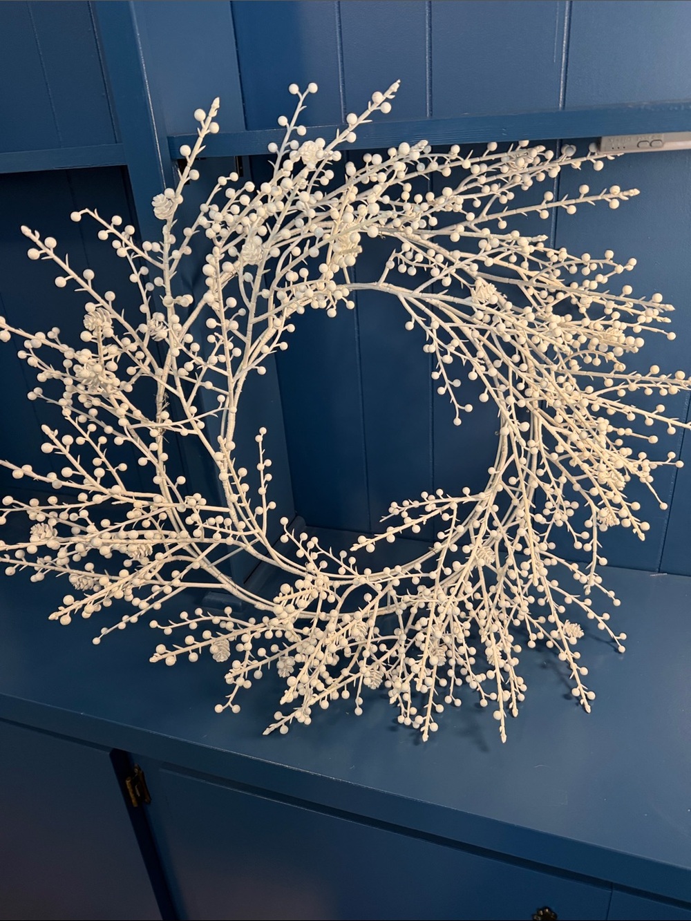 White Decorative Holiday Berry Wreath - Brand